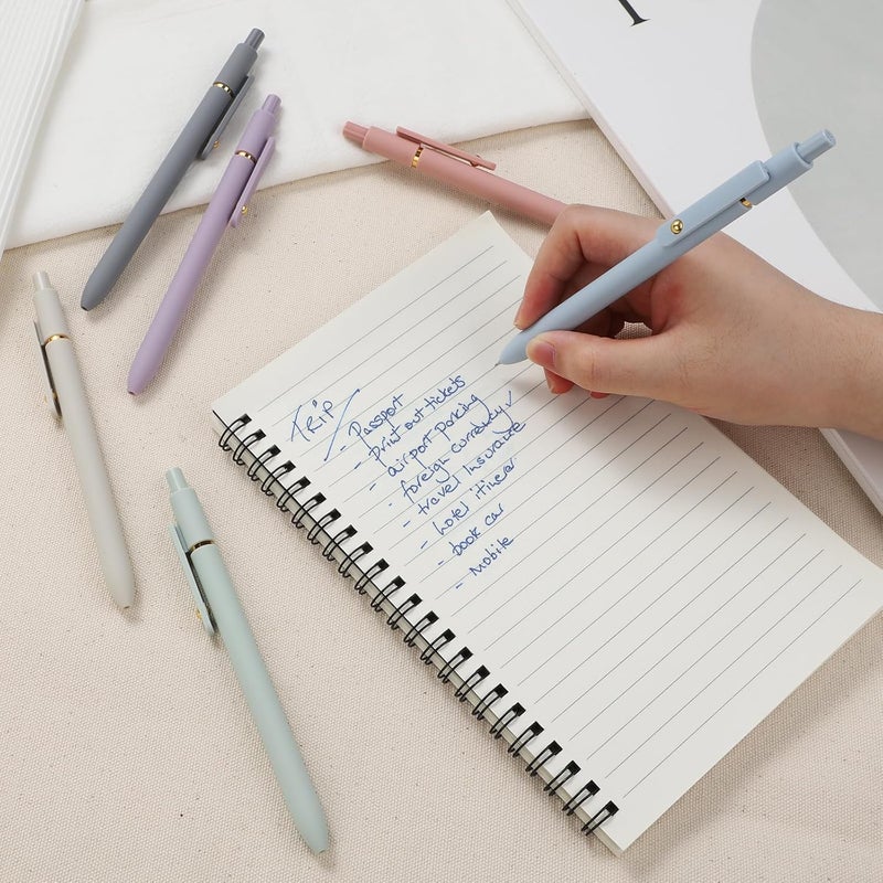 FIOVER Gel Pens, 6pcs Blue Ink Medium Point 0.7mm Smooth Writing Pens with Comfort Grip, Aesthetic Ballpoint for Journaling School Office Supplies, Gifts for Women Men (6PCS Blue Ink) - Image 2